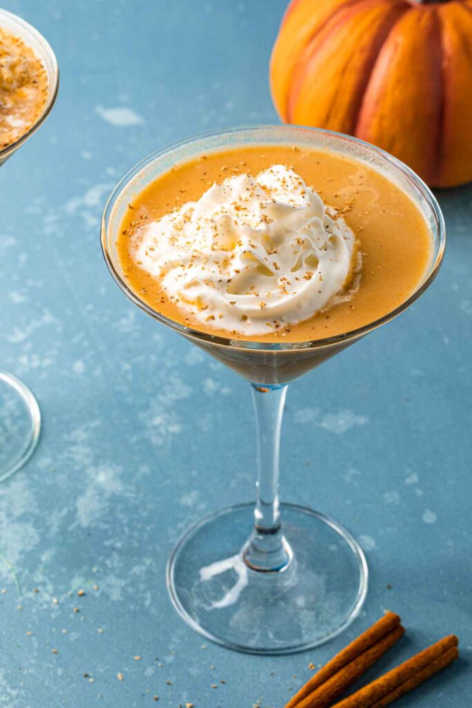 Pumpkin martinis with whipped topping. 